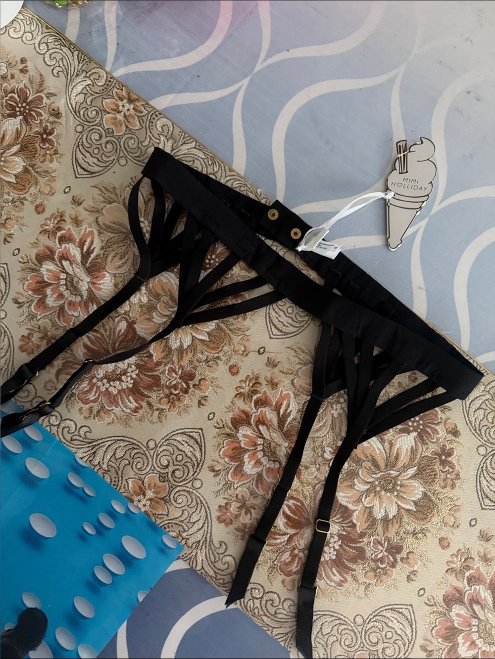 Black Strappy Garter Belt by